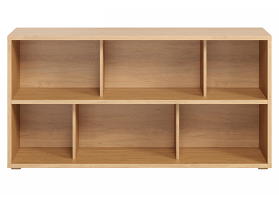 Biblioth&egrave;que basse finition bois clair ch&ecirc;ne L140 cm EPURE