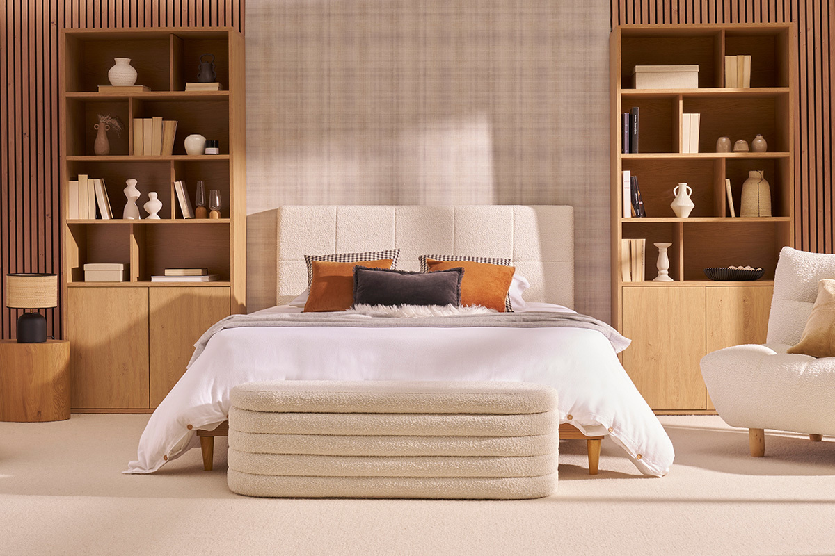Biblioth�que finition bois clair ch�ne L92 cm NAGANO