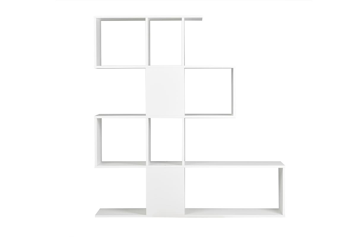 Biblioth�que ouverte s�parateur design blanc laqu� brillant L139 cm COMO