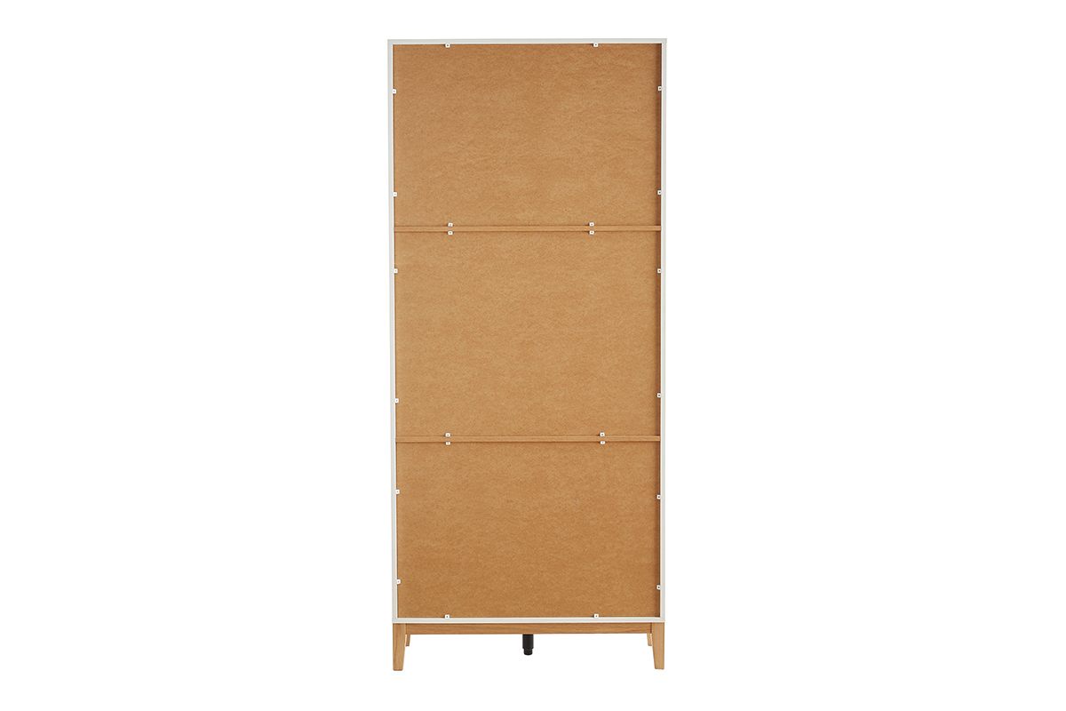 Biblioth�que scandinave en bois clair ch�ne et blanc L90 cm ABEL
