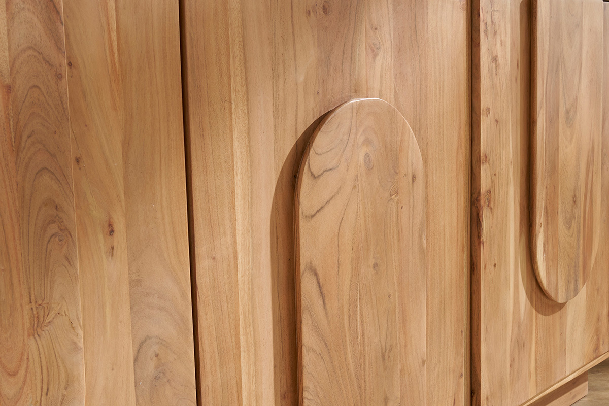 Buffet en bois massif grav� 3 portes L160 cm ARK