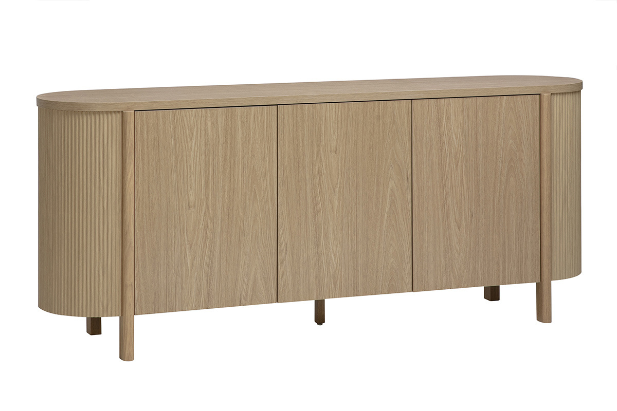 Buffet finition bois clair ch�ne 3 portes L180 cm PAOLINE