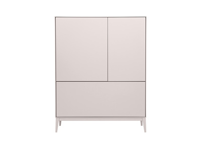 Buffet haut beige laqu&eacute; mat 2 portes 1 tiroir L90 cm GRAY
