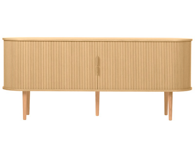 Buffet vintage bois clair ch&ecirc;ne avec rangements 2 portes coulissantes L180 cm EPIC