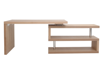 Bureau modulable design en bois clair ch&ecirc;ne L140-214 cm MAX