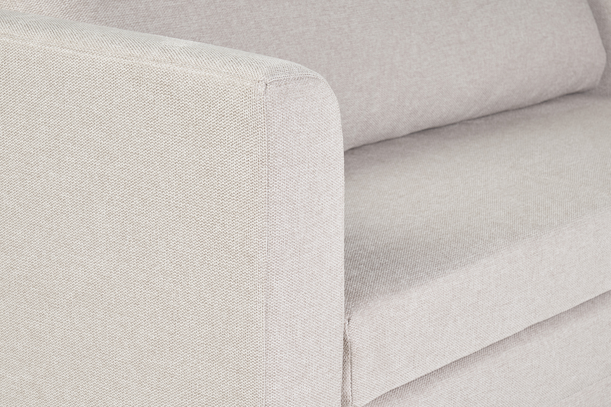 Canap� convertible 2 places en tissu effet velours textur� beige LEON
