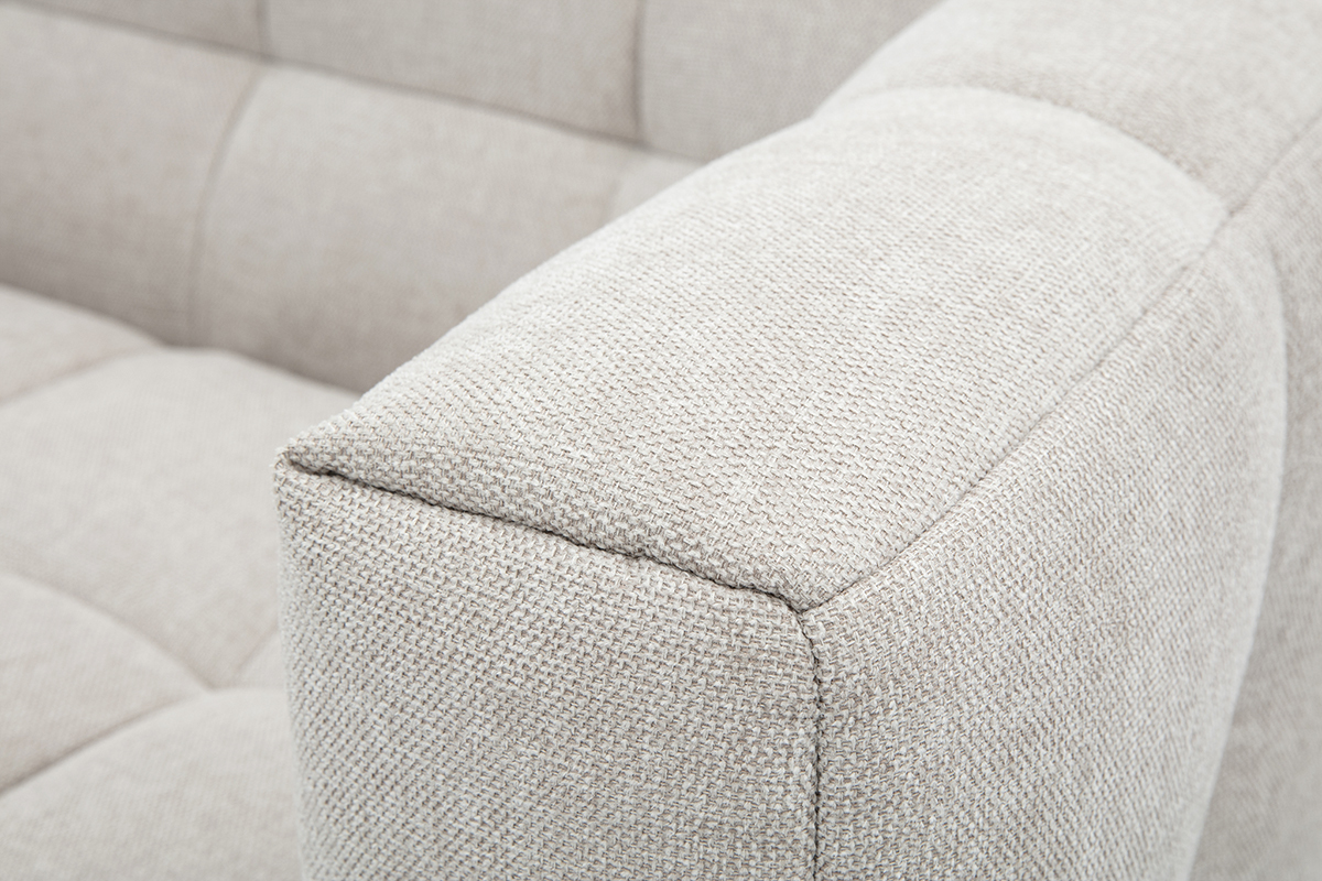 Canap� design 2 places en tissu effet velours textur� beige CORTO