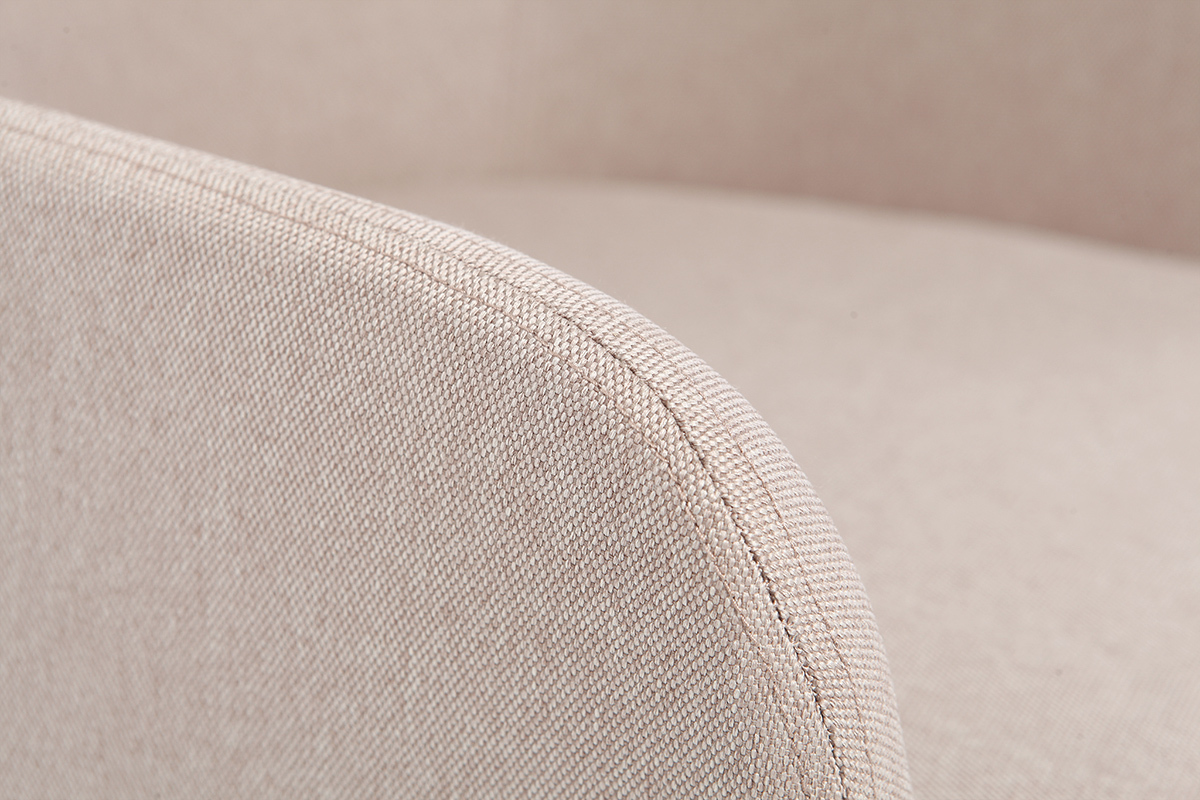 Gros plan sur le tissu beige de la chaise de bureau SHANA.