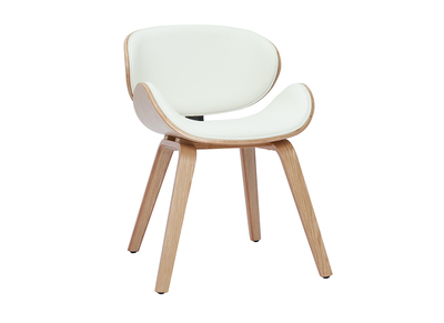 Chaise design blanc et bois clair WALNUT