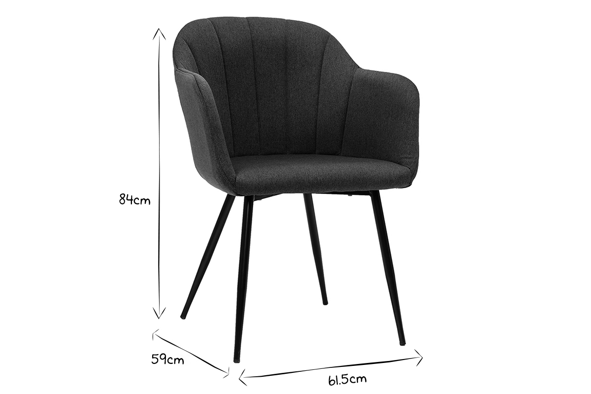 Chaise design en tissu velours vert fonc� et m�tal noir MILLY