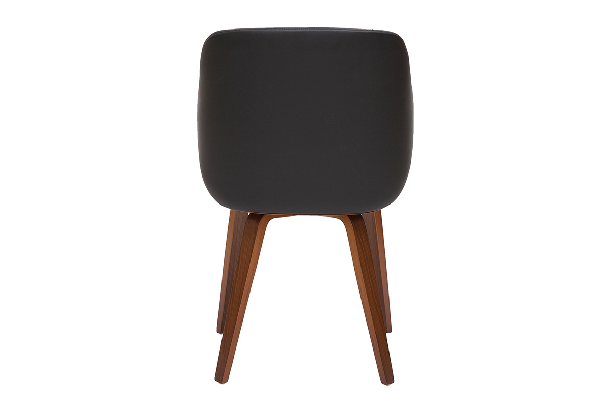 Chaise design noir et bois fonc� LUCIEN