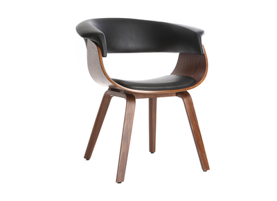 Chaise design noir et bois fonc&eacute; noyer OKTAV