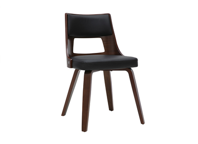 Chaise vintage noir et bois fonc&eacute; GARBO