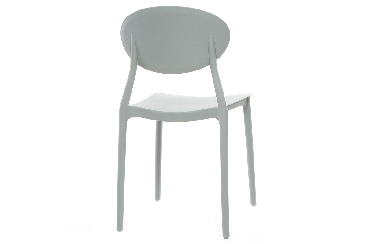 Chaises design empilables gris clair int�rieur - ext�rieur (lot de 2) ANNA