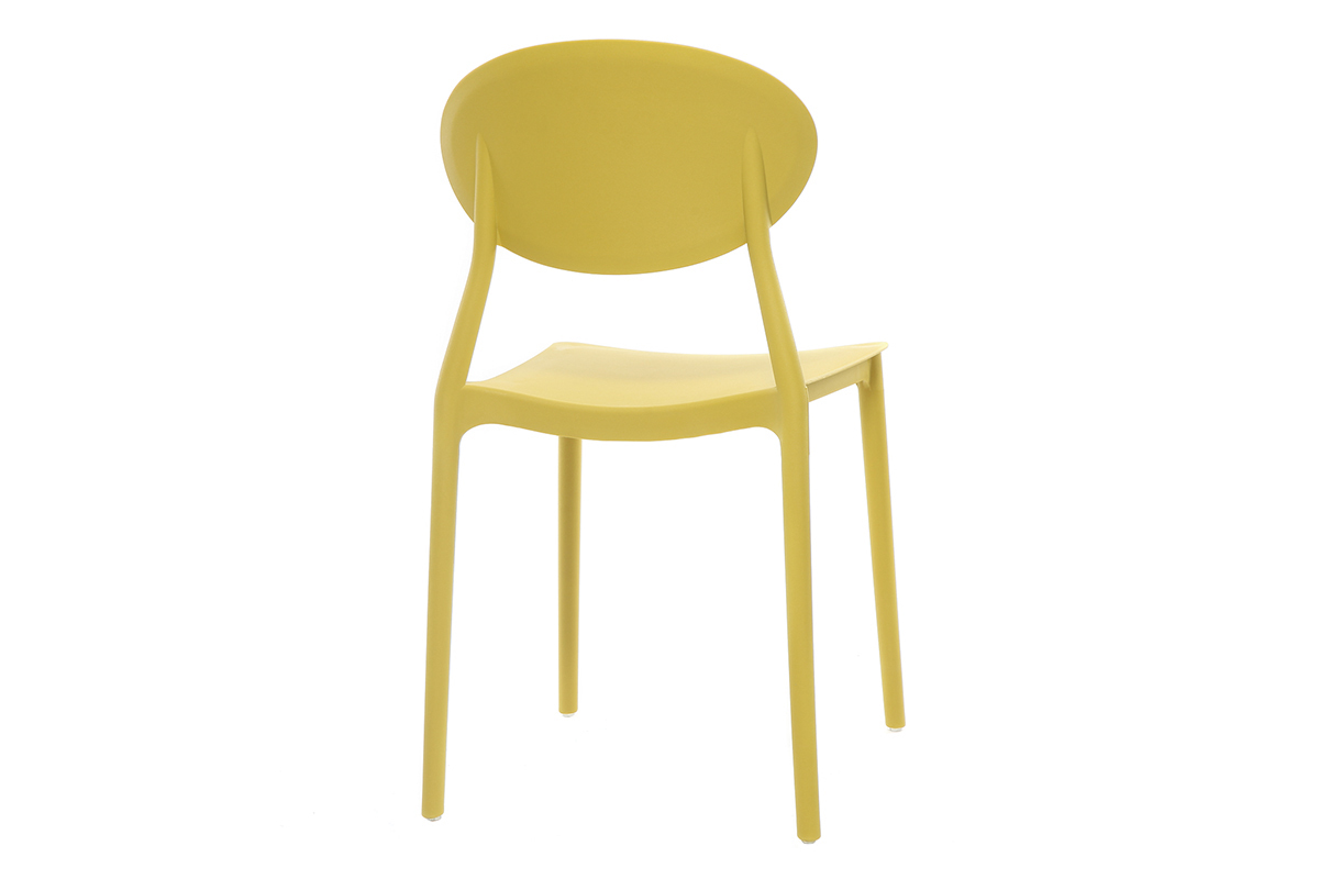 Chaises design empilables jaunes int�rieur - ext�rieur (lot de 2) ANNA