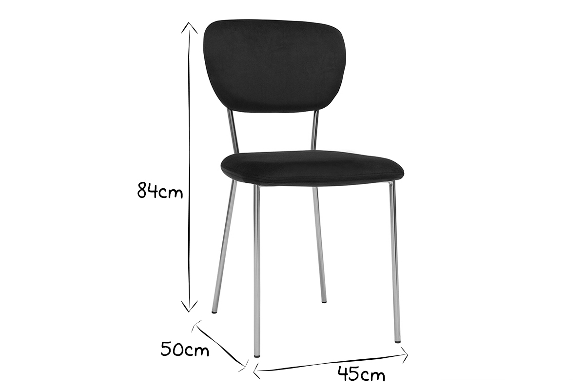 Chaises design en tissu velours noir et m�tal dor� (lot de 2) LEPIDUS