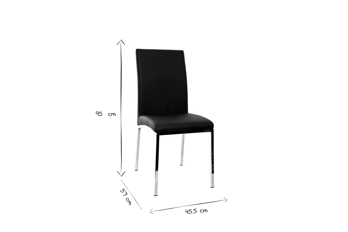 Chaises design gris et m�tal acier chrom� (lot de 2) SIMEA