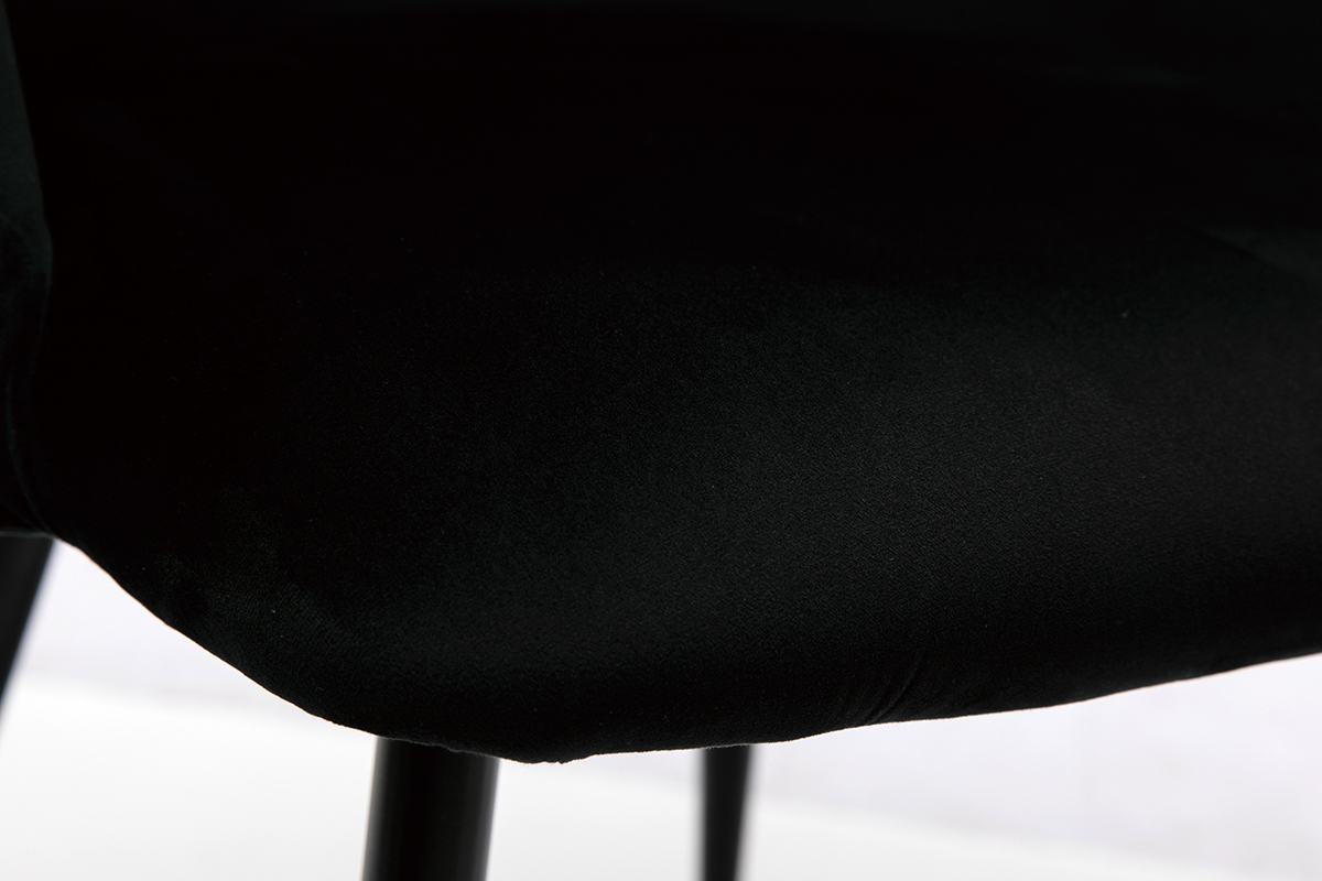 Chaises design noires en tissu velours et m�tal (lot de 2) VANITY