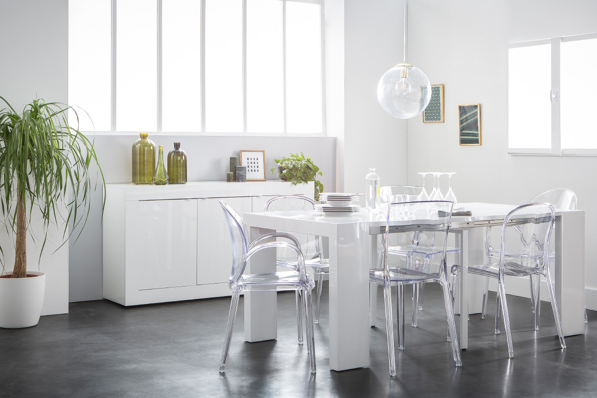 Chaises design transparentes empilables int�rieur - ext�rieur (lot de 2) ISLAND
