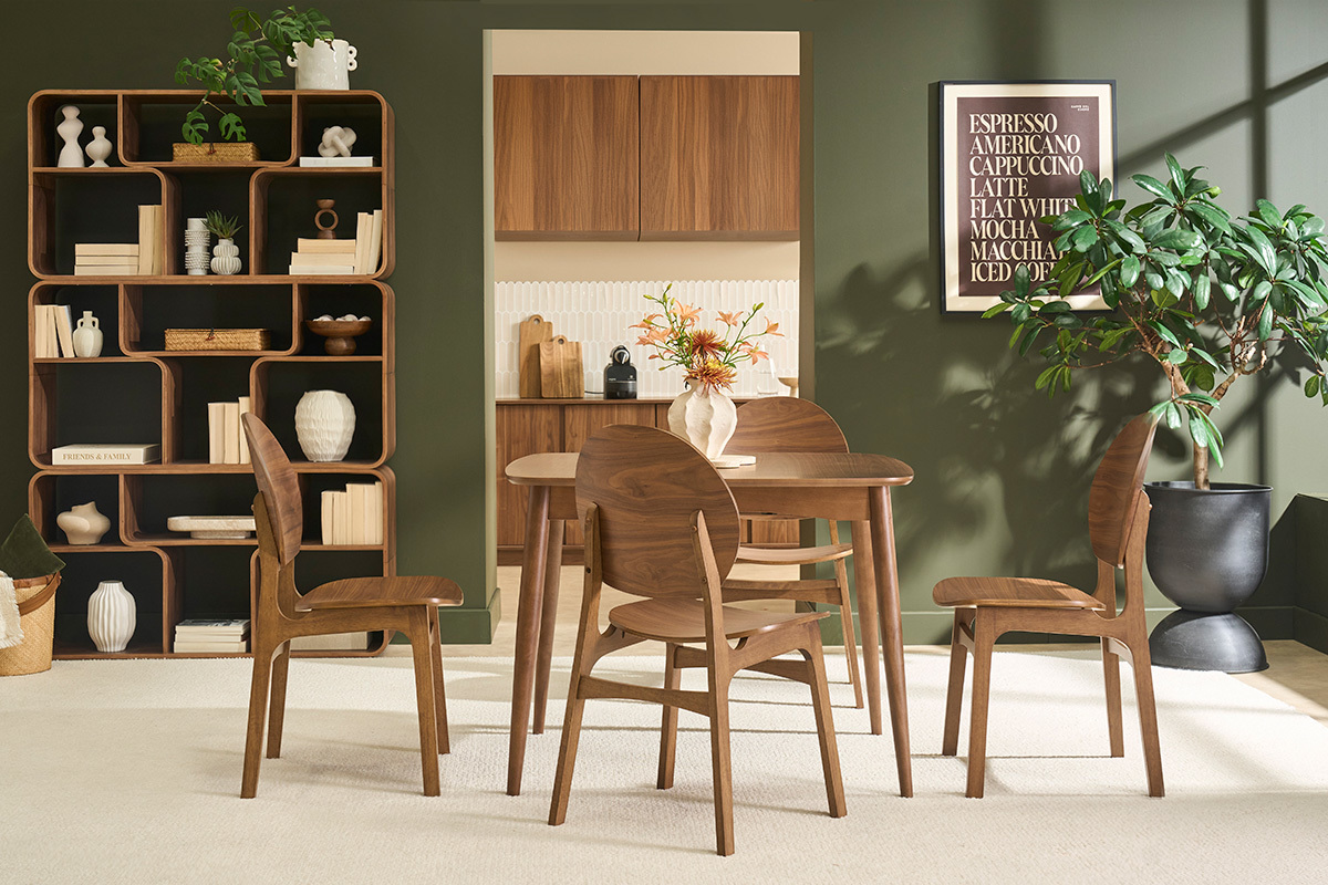 Chaises en bois fonc� (lot de 2) ELTON