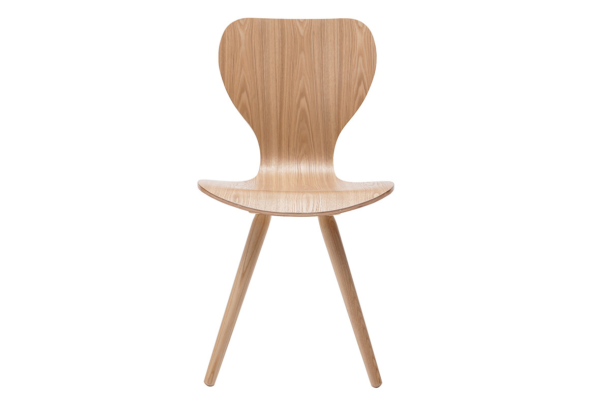 Chaises vintage en bois clair (lot de 2) NORDECO