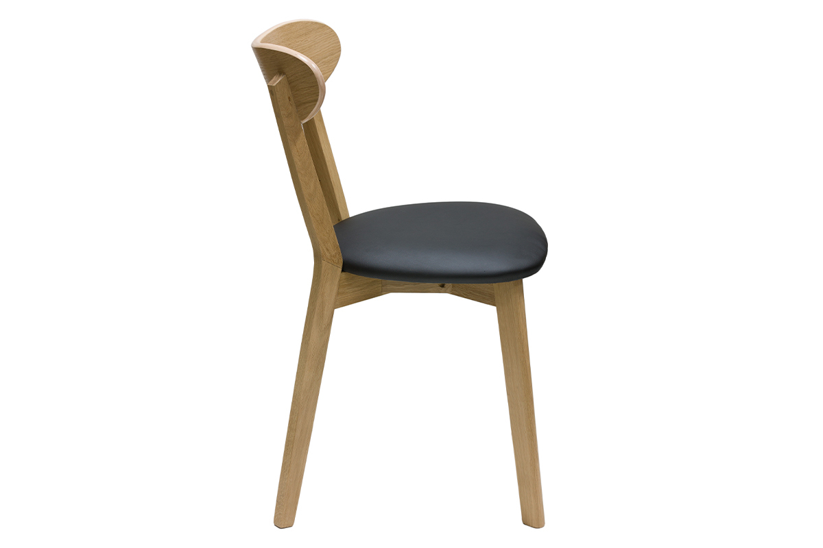 Chaises vintage en bois clair ch�ne et noir (lot de 2) DOVE