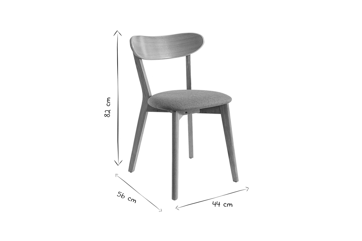 Chaises vintage en bois clair ch�ne et tissu effet velours vert c�ladon (lot de 2) DOVE