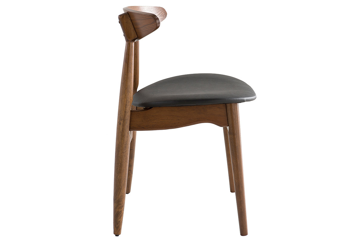 Chaises vintage en bois fonc� et noir (lot de 2) WALFORD
