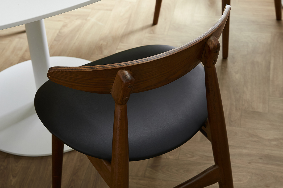 Chaises vintage en bois fonc� et noir (lot de 2) WALFORD