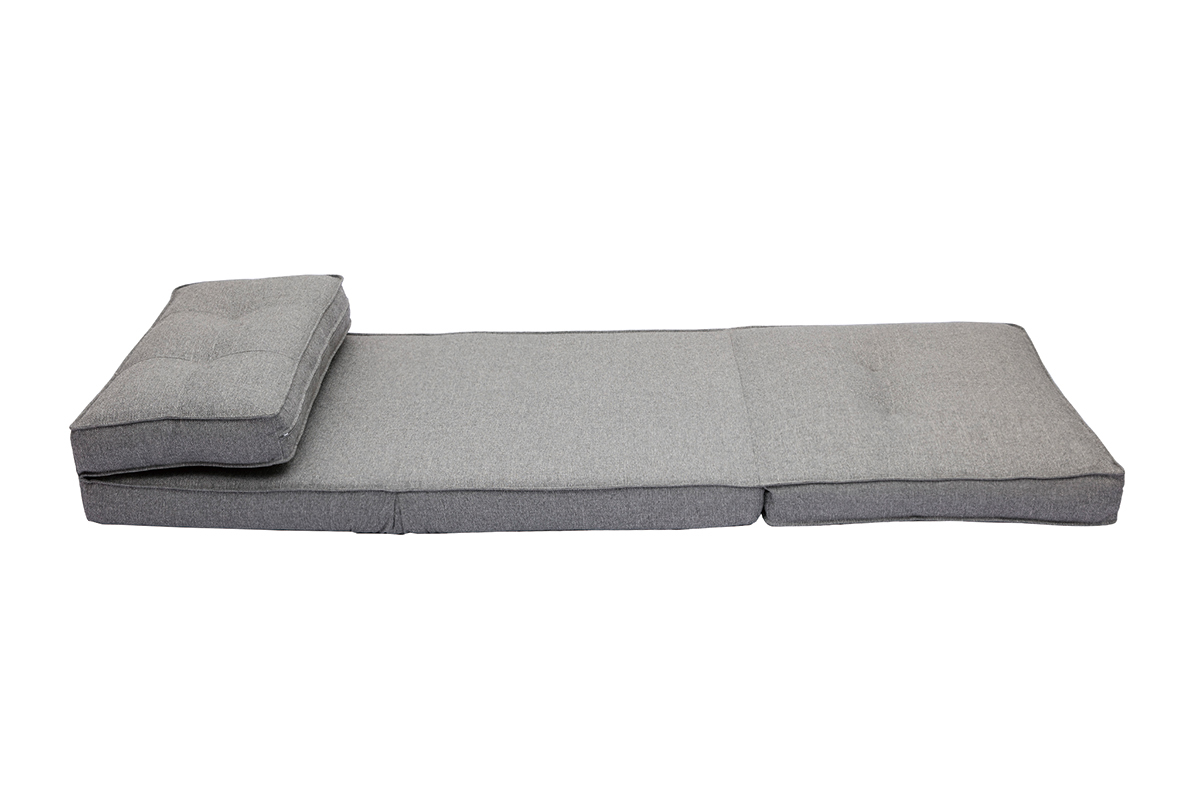 Chauffeuse 1 place convertible en tissu gris chin� SALLY