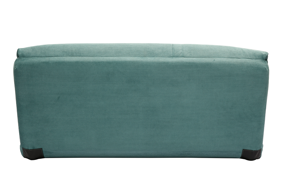 Chauffeuse convertible 2 places en tissu velours c�tel� vert c�ladon SPENCER