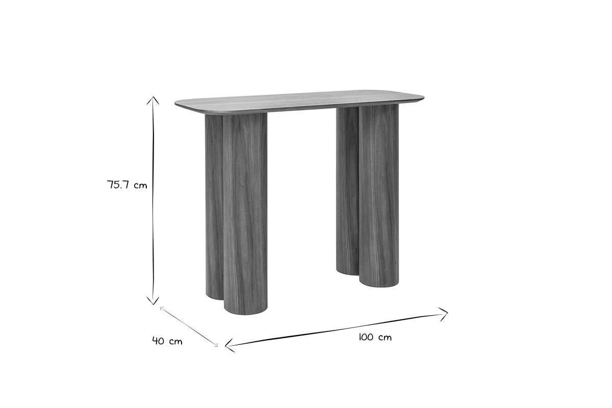 Console design en bois fonc� L100 cm FOLEEN