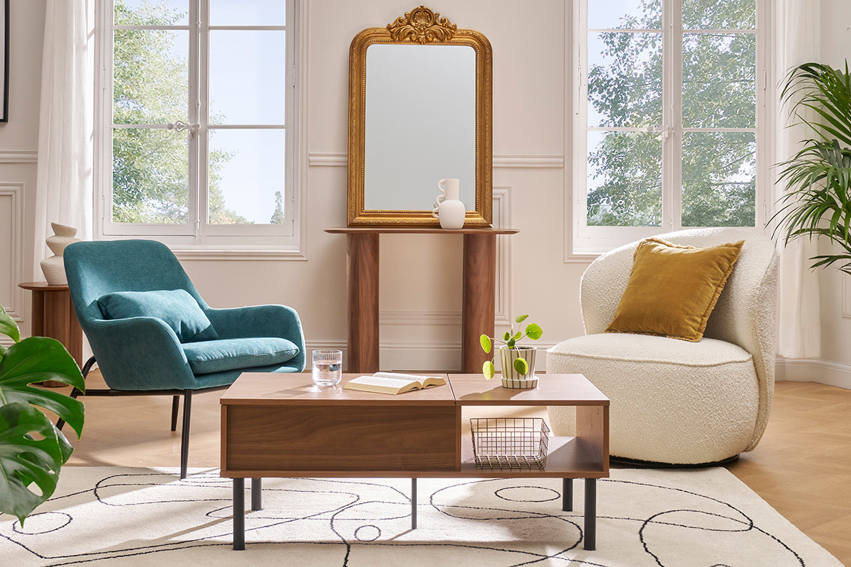 Console design en bois fonc� L100 cm FOLEEN