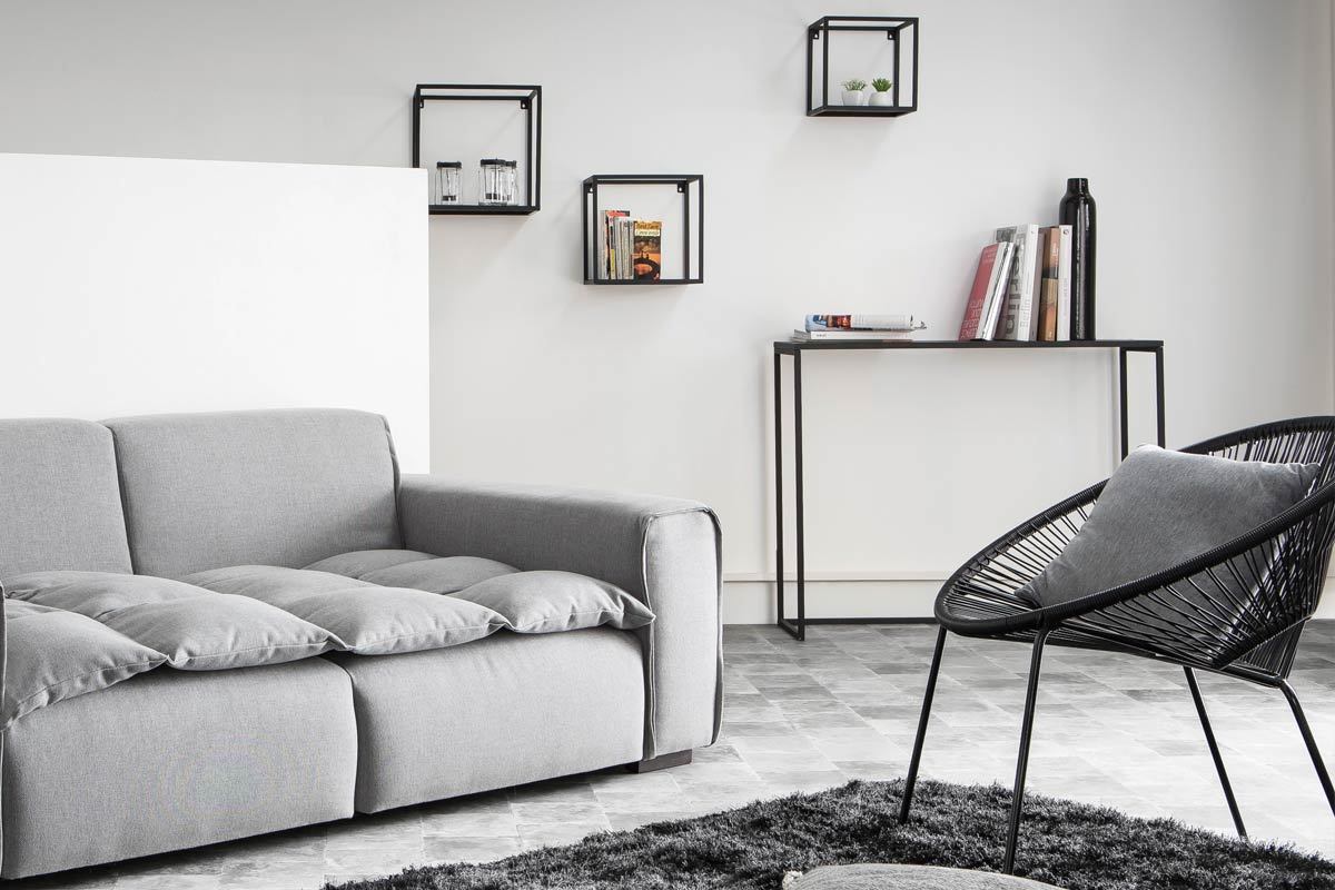 Console industrielle en m�tal noir L100 cm KARL