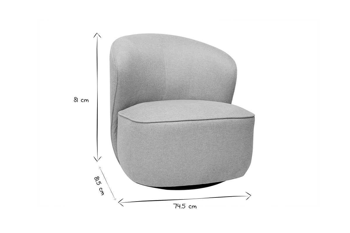 Fauteuil design pivotant en tissu effet velours textur� beige AMBER