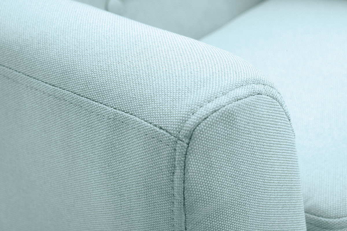 Fauteuil enfant scandinave en tissu menthe � l'eau et bois clair NORKID