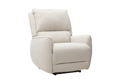 Fauteuil relax &eacute;lectrique en tissu effet velours textur&eacute; beige RACHEL
