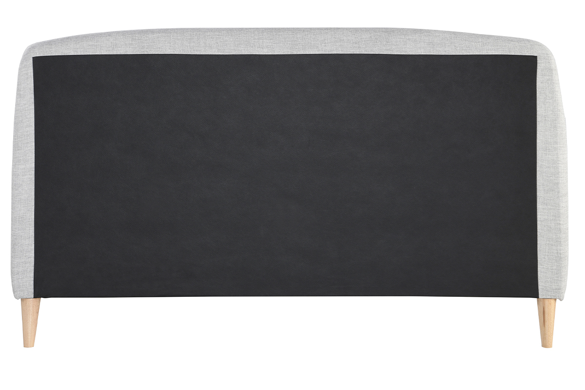 Lit 2 places 160x200 cm en tissu gris clair NIELS