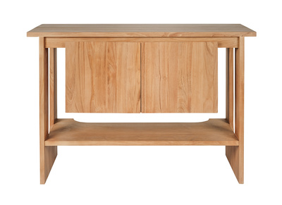 Meuble de salle de bain en bois teck massif L120 cm ALBE