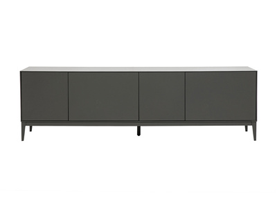 Meuble TV design gris laqu&eacute; mat avec rangements L180 cm GRAY