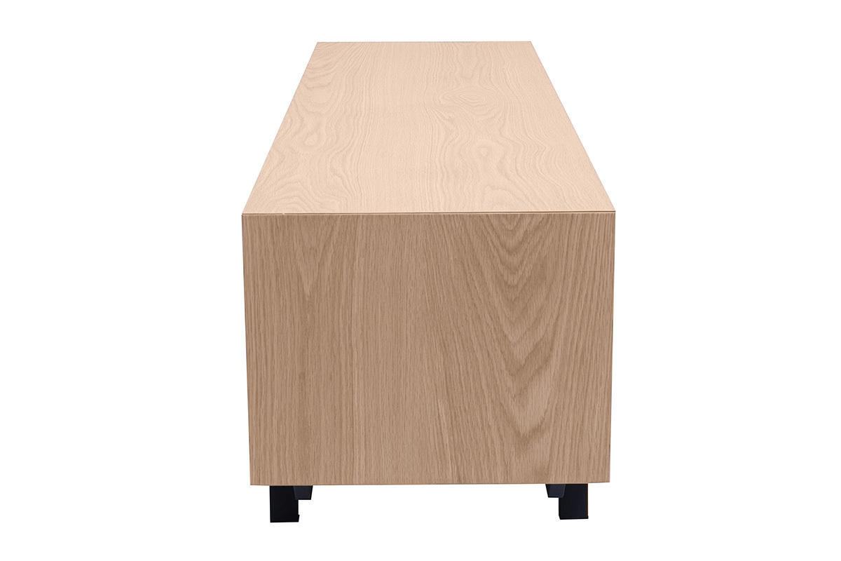 Meuble TV finition bois ch�ne avec niche ouverte L160 cm MANNY