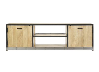 Meuble TV industriel en bois manguier massif L178 cm INDUSTRIA