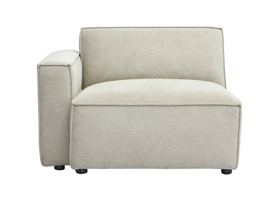 Module d'angle gauche pour canap&eacute; en tissu chenille beige SPLIT