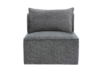 Module droit pour canap&eacute; en tissu chin&eacute; gris fonc&eacute; KERRY