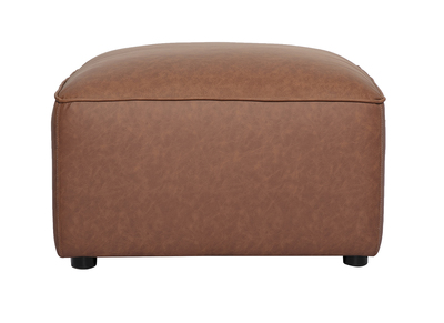 Pouf repose pieds en cuir marron FERGUS