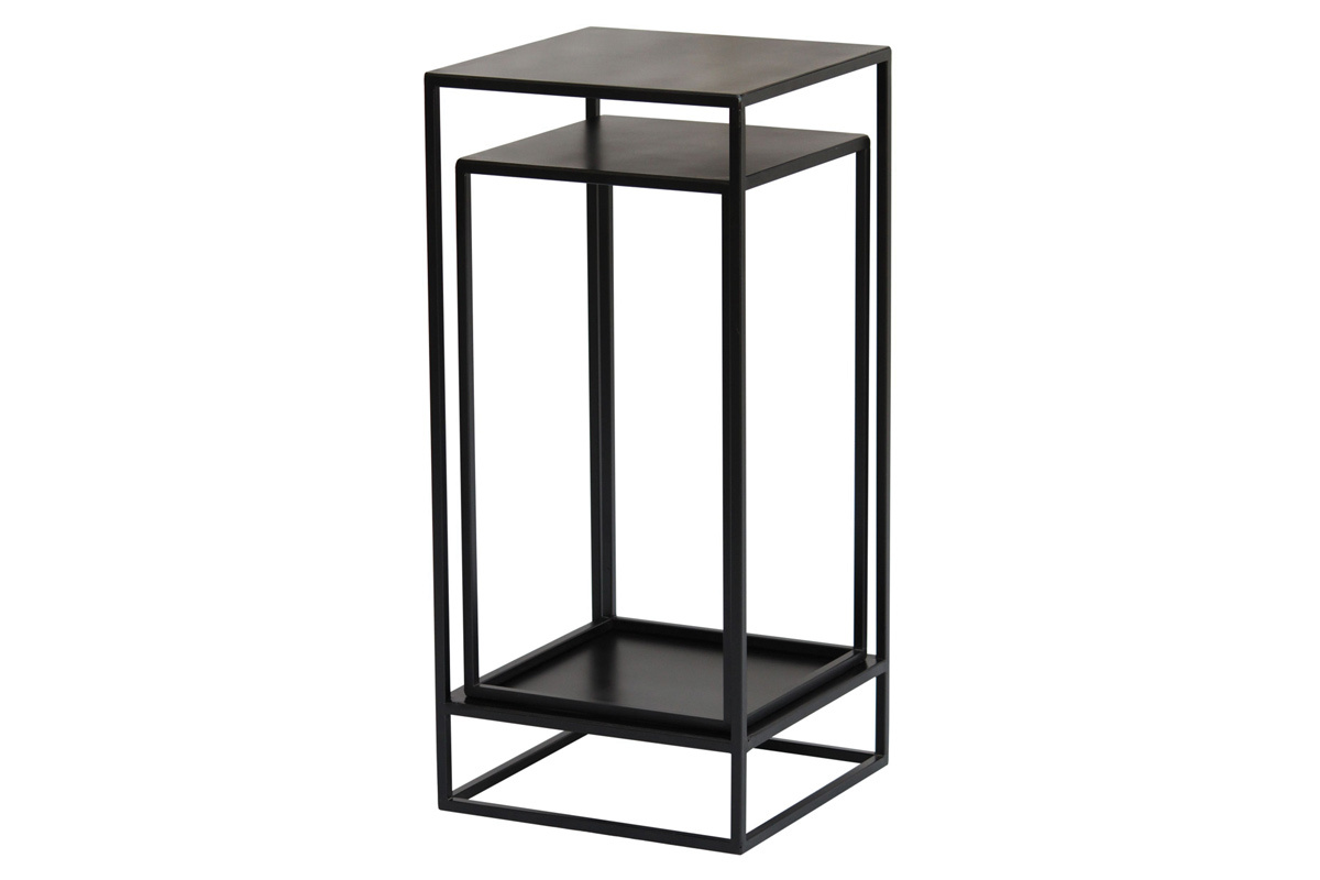 Sellettes gigognes en m�tal noir L34 cm (lot de 2) IGGY