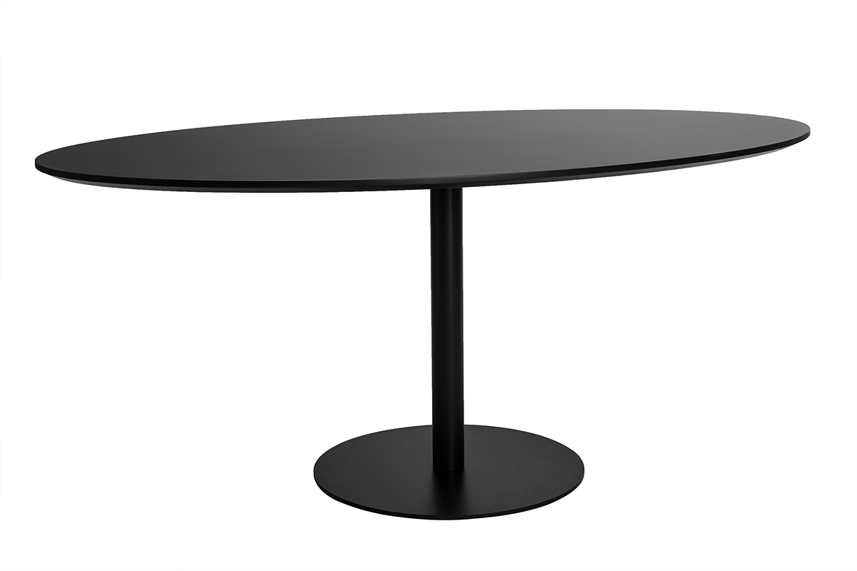 Table � manger design noire ovale L170 cm HALIA
