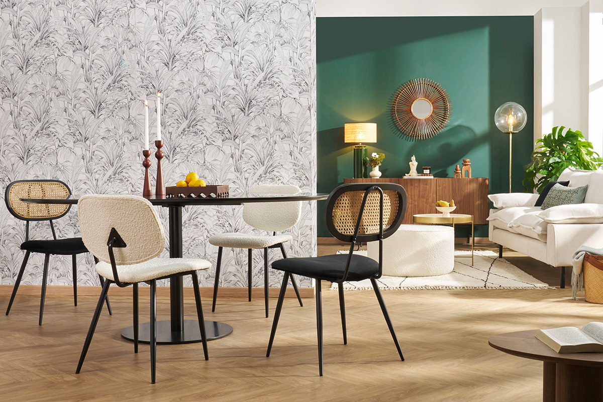 Table � manger design noire ovale L170 cm HALIA