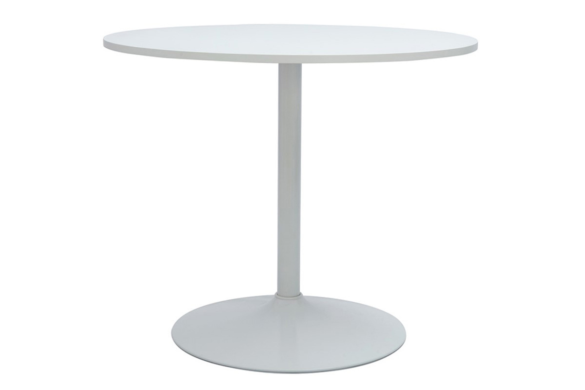 Table � manger design ronde blanche D90 cm CALISTA