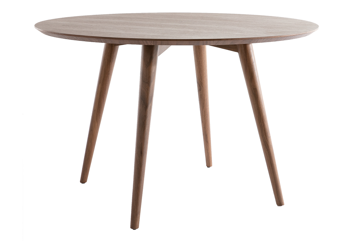 Table � manger design ronde noyer D120 cm LIVIA
